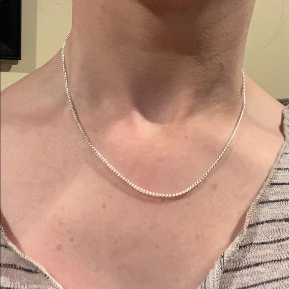 16 inch Sterling Silver Chain Necklace - Picture 2 of 2